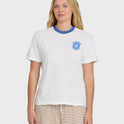 Sun Echoes Short Sleeve Cotton Graphic T-Shirt - Salt Crystal