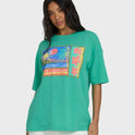 Summer Heat Short Sleeve Knit Graphic T-Shirt - Green Tropics
