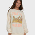 Coastal Paradise Crewneck Sweatshirt - White Cap