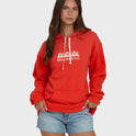 Surfing In Town Pullover Hoodie - Fiesta Red