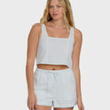 Open Skies Woven Tank Top - Clearwater