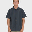 Garage Sandon Jacquard Short Sleeve Woven Shirt - True Navy