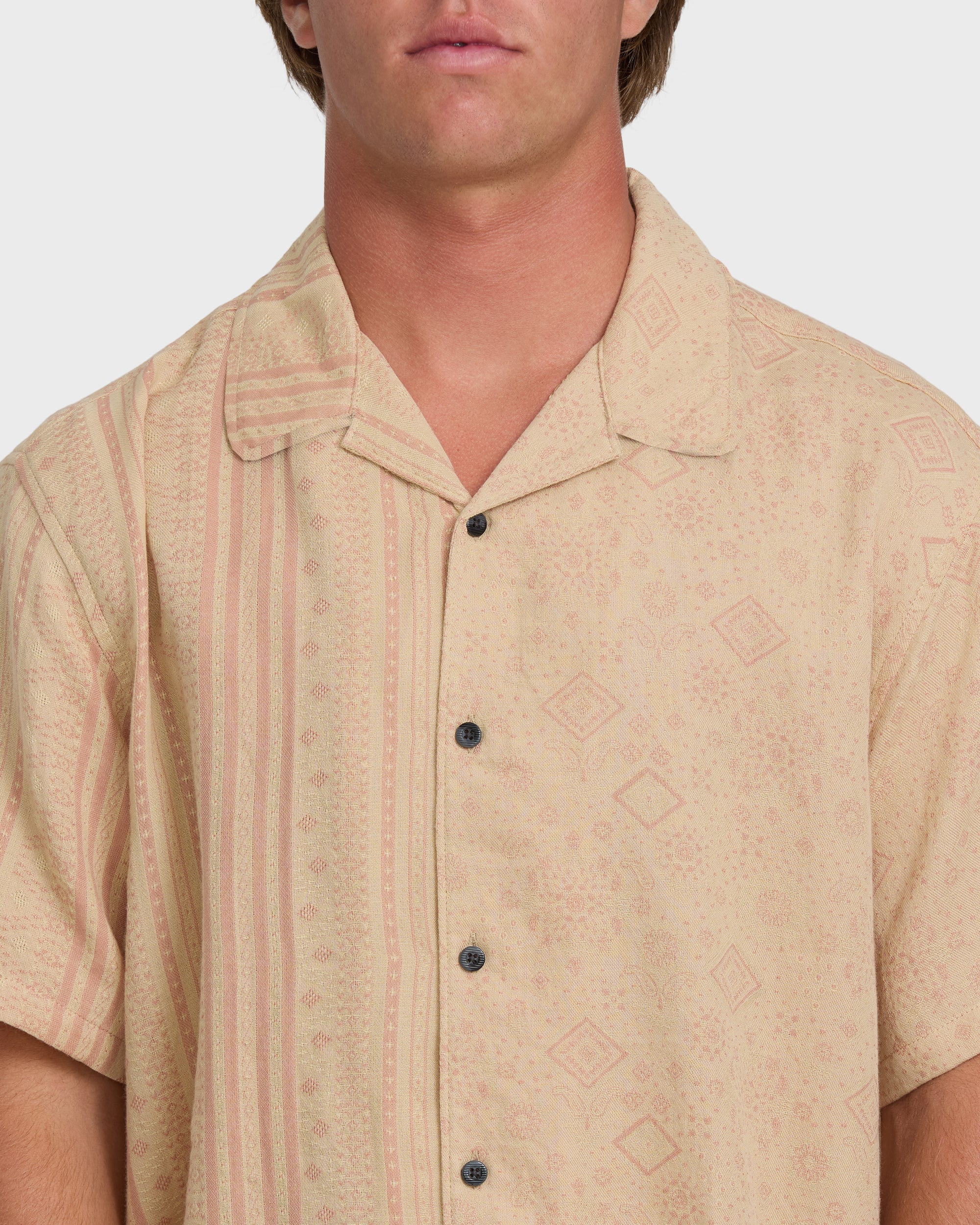 Garage Nashua Jacquard Short Sleeve Woven Shirt - Oatmeal | Billabong