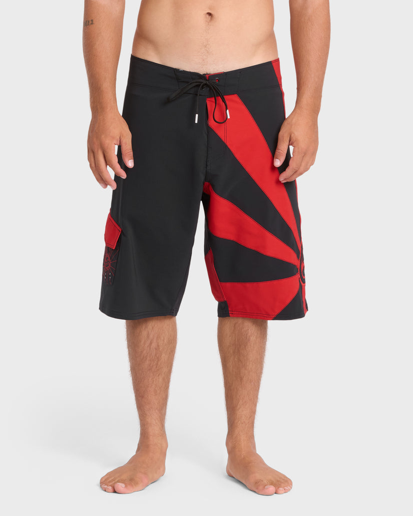 A.I.-Rising-Sun-Pro-22"-Boardshorts-Black/Red-1