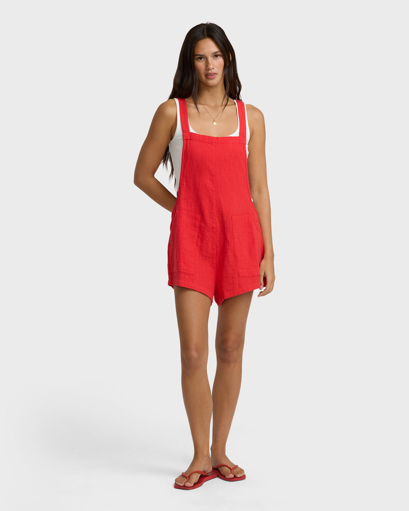 Beach Crush Romper - Fiesta Red