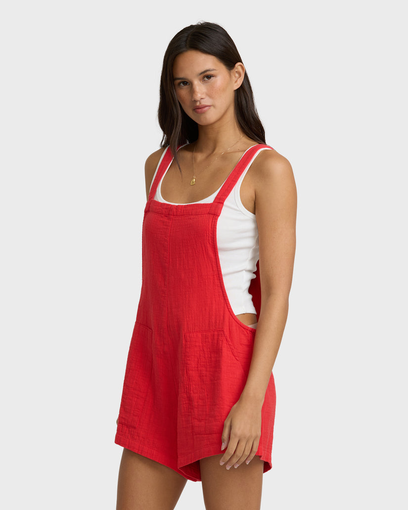 Beach Crush Romper - Fiesta Red