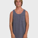 Essential Pocket Wave Washed Premium Tank Top - Graystone