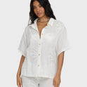 Beach Livin Woven Shirt - Salt Crystal