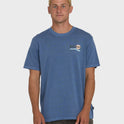 Loner Wave Washed Premium Short Sleeve Knit T-Shirt - Blue Horizon