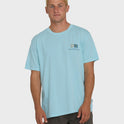 Glyph Wave Washed Premium Short Sleeve Cotton T-Shirt - Coastal Blue