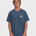 Heritage Arch Wave Washed Premium Short Sleeve Knit T-Shirt - Dark Denim