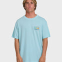 Runner Wave Washed Premium Short Sleeve Cotton T-Shirt - Coastal Blue