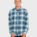 Coastline Long Sleeve Flannel Shirt - China Blue