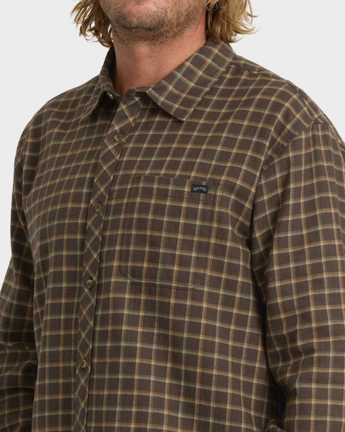 
Coastline Long Sleeve Flannel Shirt - Dark Earth