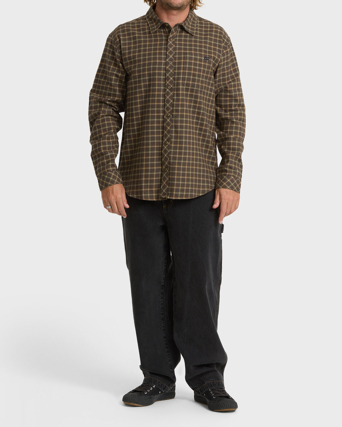 
Coastline Long Sleeve Flannel Shirt - Dark Earth