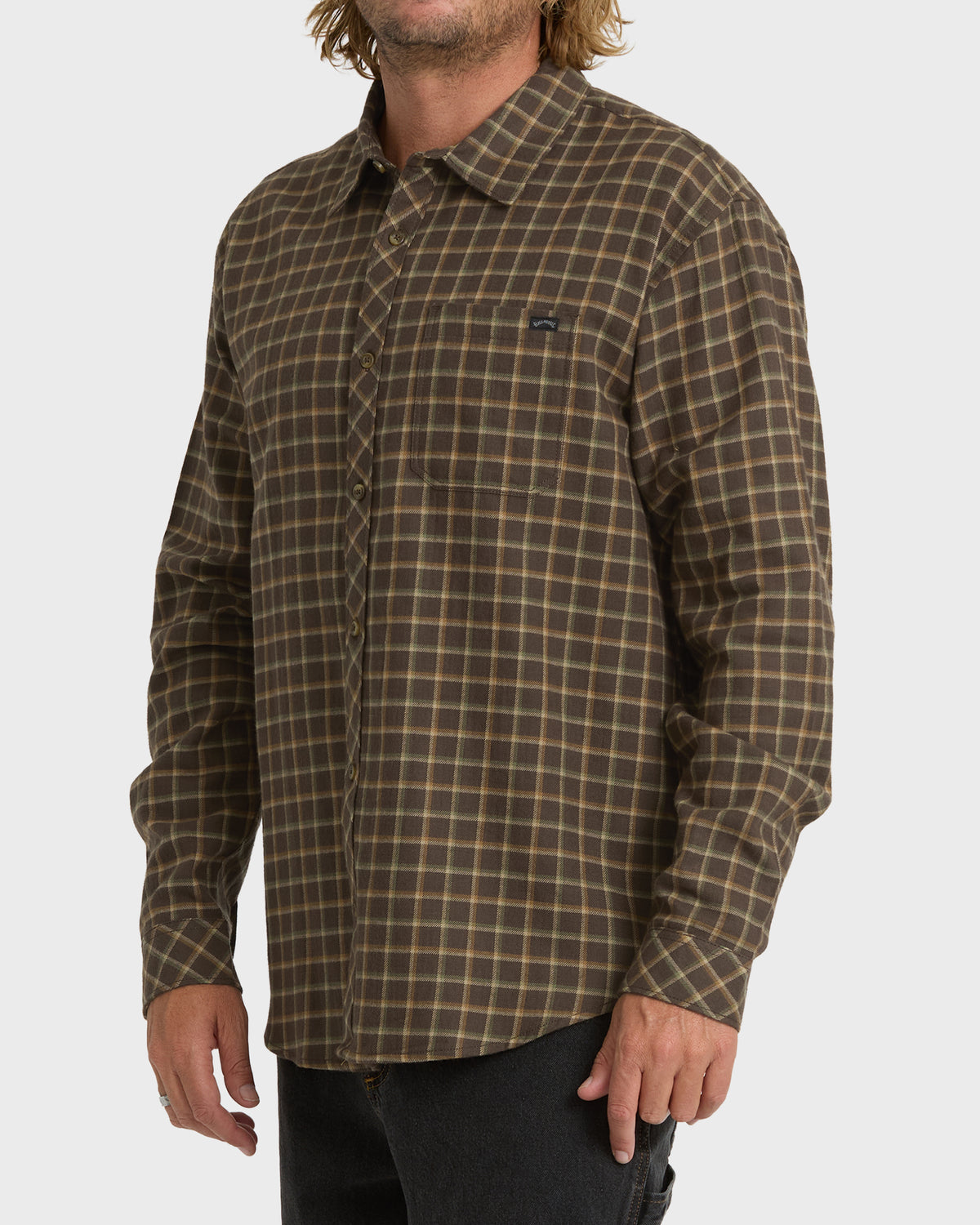 
Coastline Long Sleeve Flannel Shirt - Dark Earth