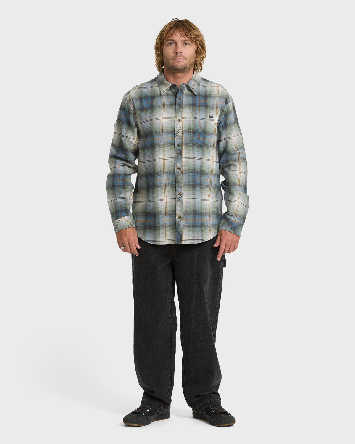 
Coastline Long Sleeve Flannel Shirt - Sea Spray