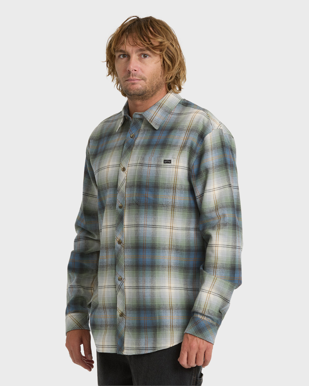 
Coastline Long Sleeve Flannel Shirt - Sea Spray