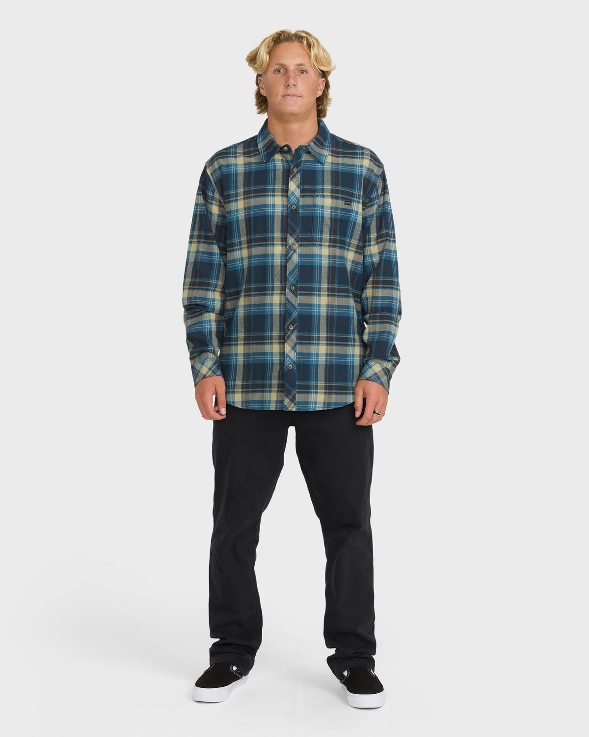 
Coastline Long Sleeve Flannel Shirt - True Navy