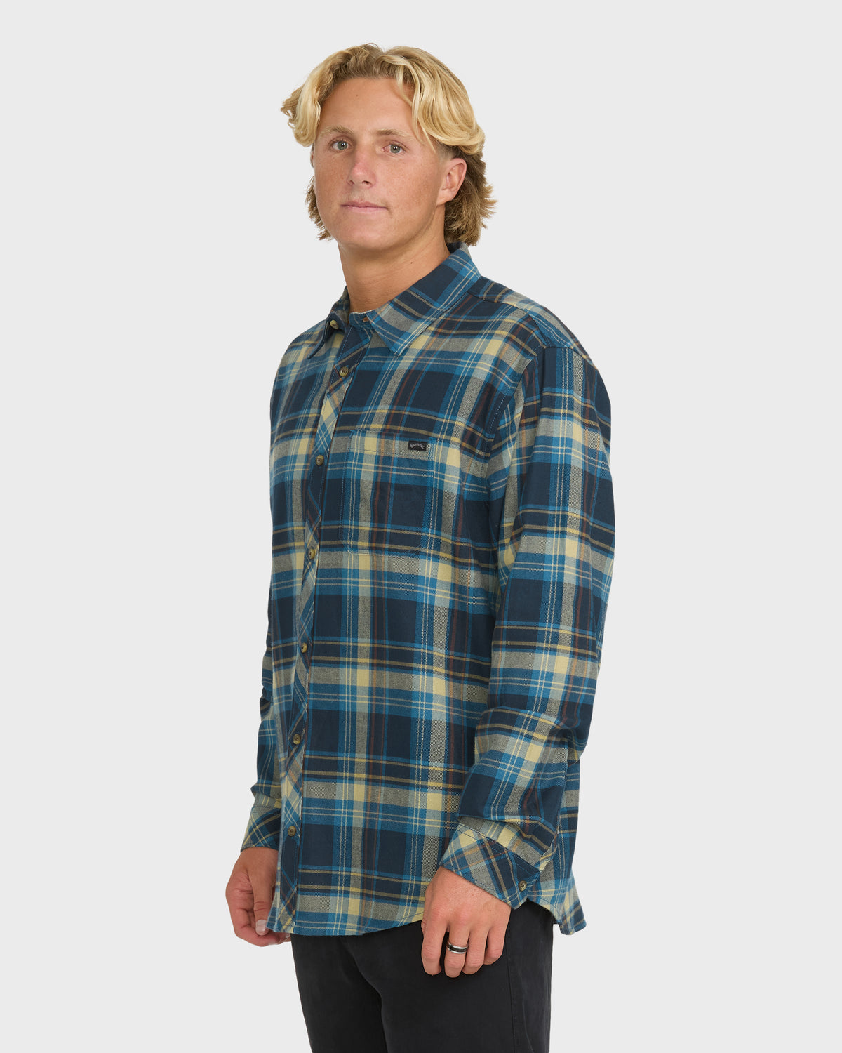 
Coastline Long Sleeve Flannel Shirt - True Navy