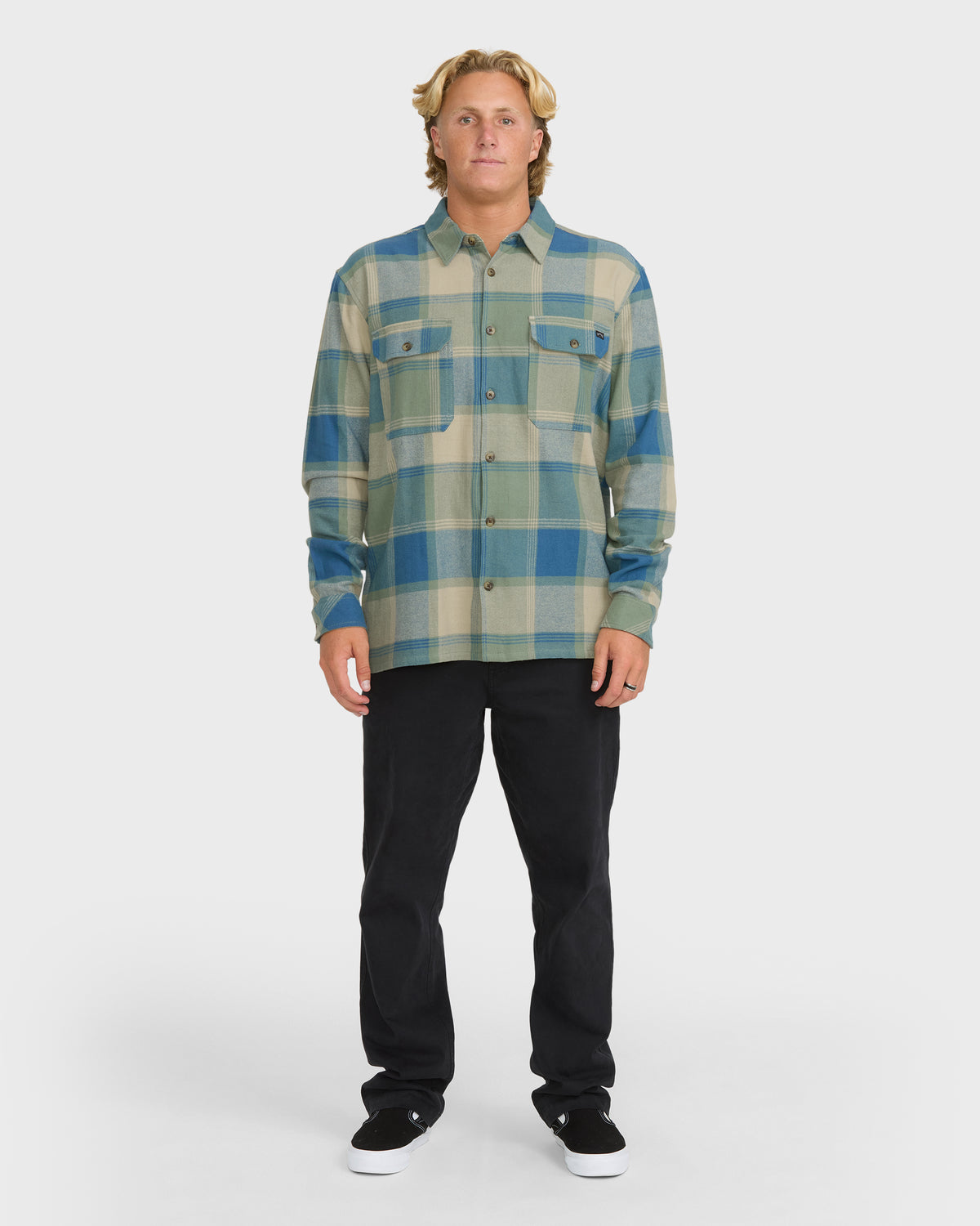 
Offshore Long Sleeve Cotton Flannel Shirt - Real Teal