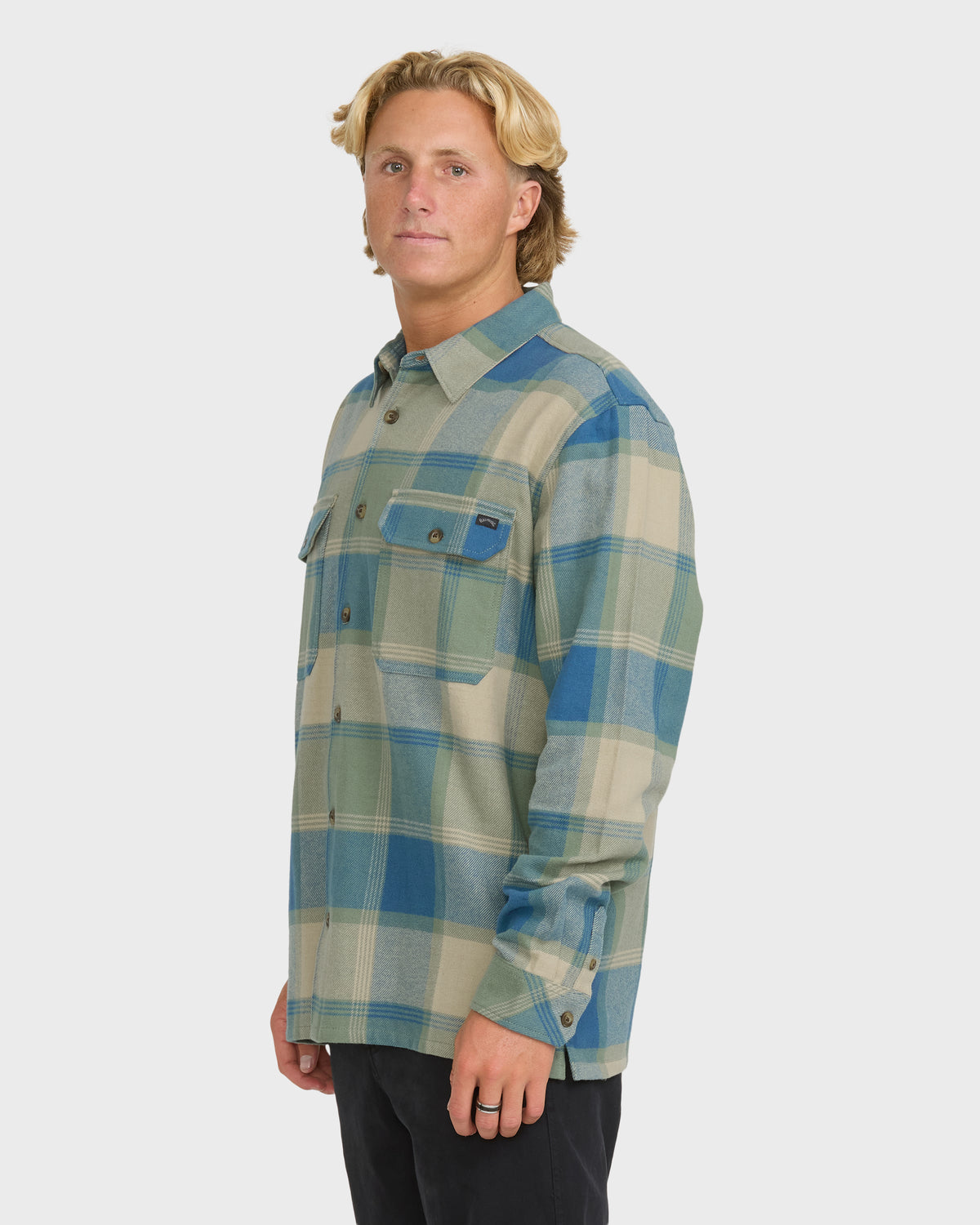 
Offshore Long Sleeve Cotton Flannel Shirt - Real Teal