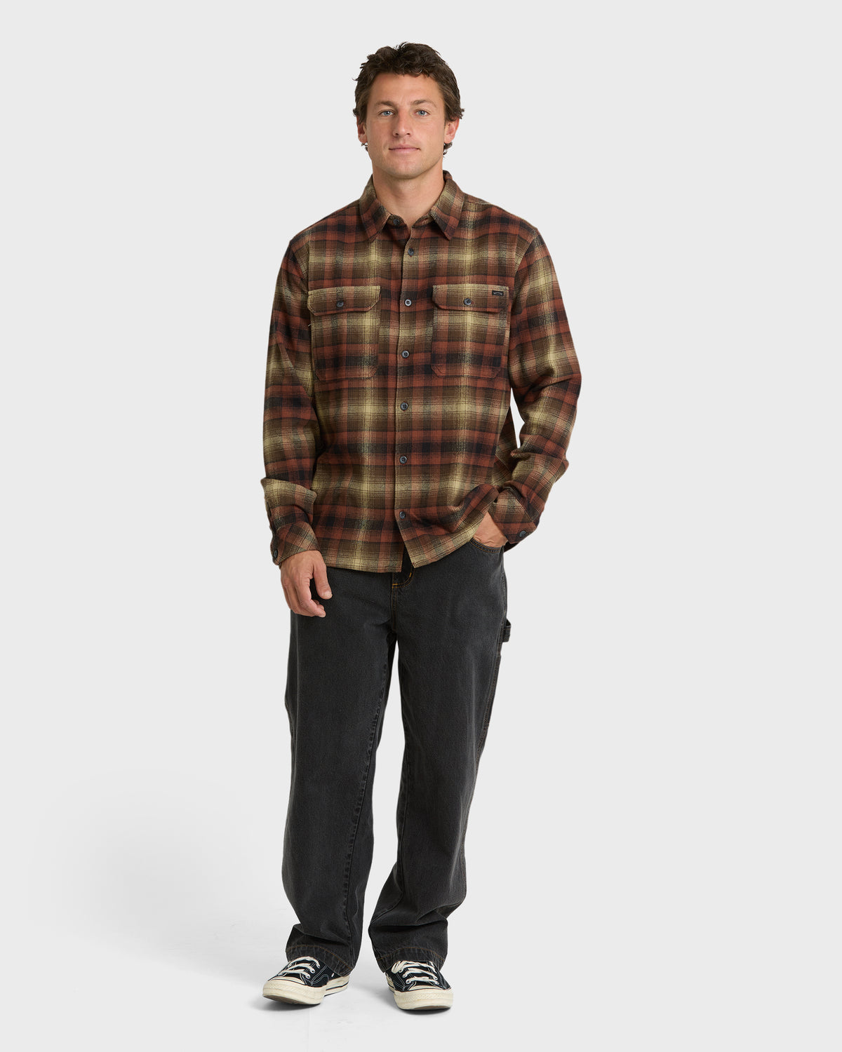 
Offshore Long Sleeve Cotton Flannel Shirt - Tortoise Shell