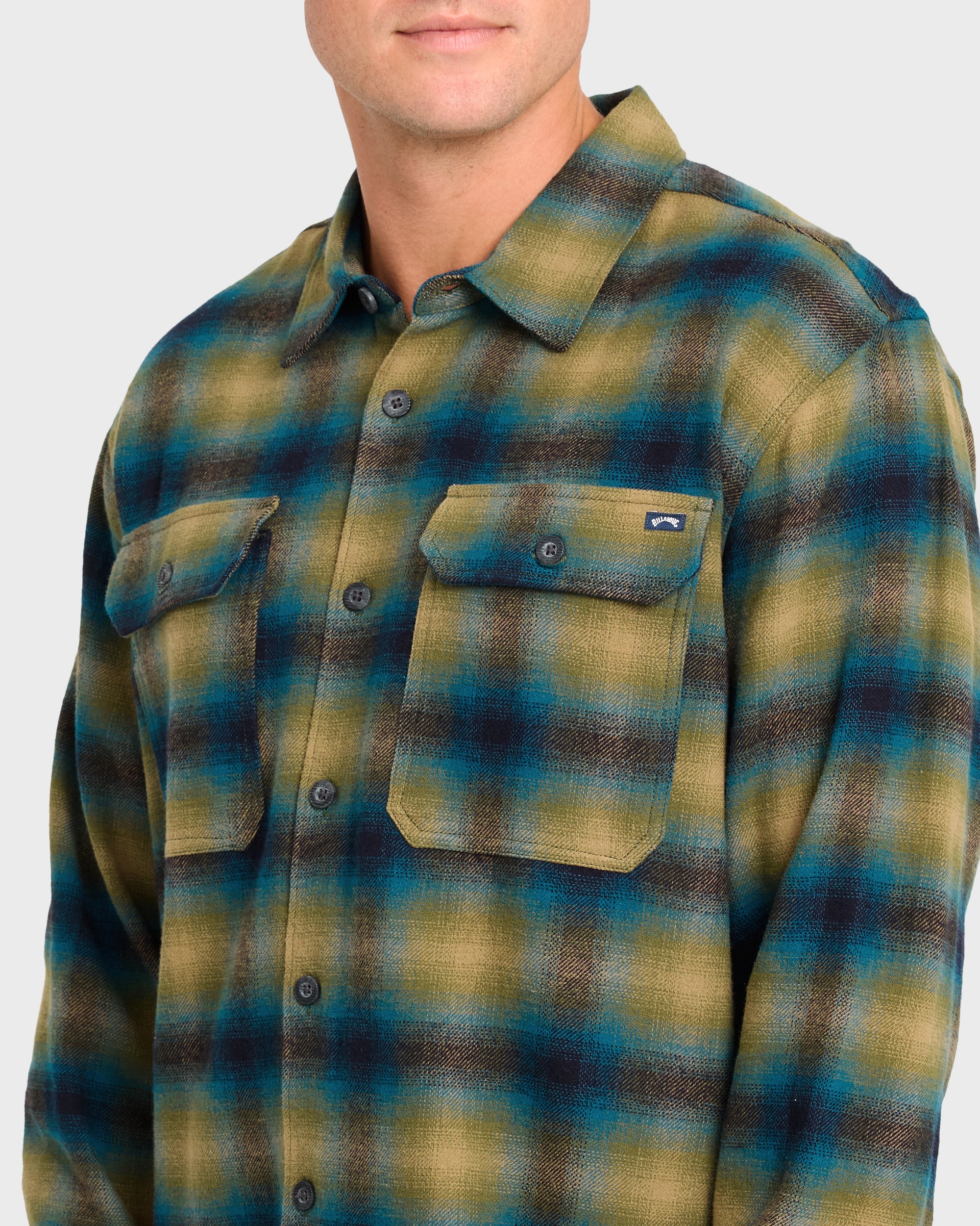 Offshore Long Sleeve Flannel Shirt - Ultramarine Green | Billabong