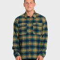 Offshore Long Sleeve Flannel Shirt - Ultramarine Green