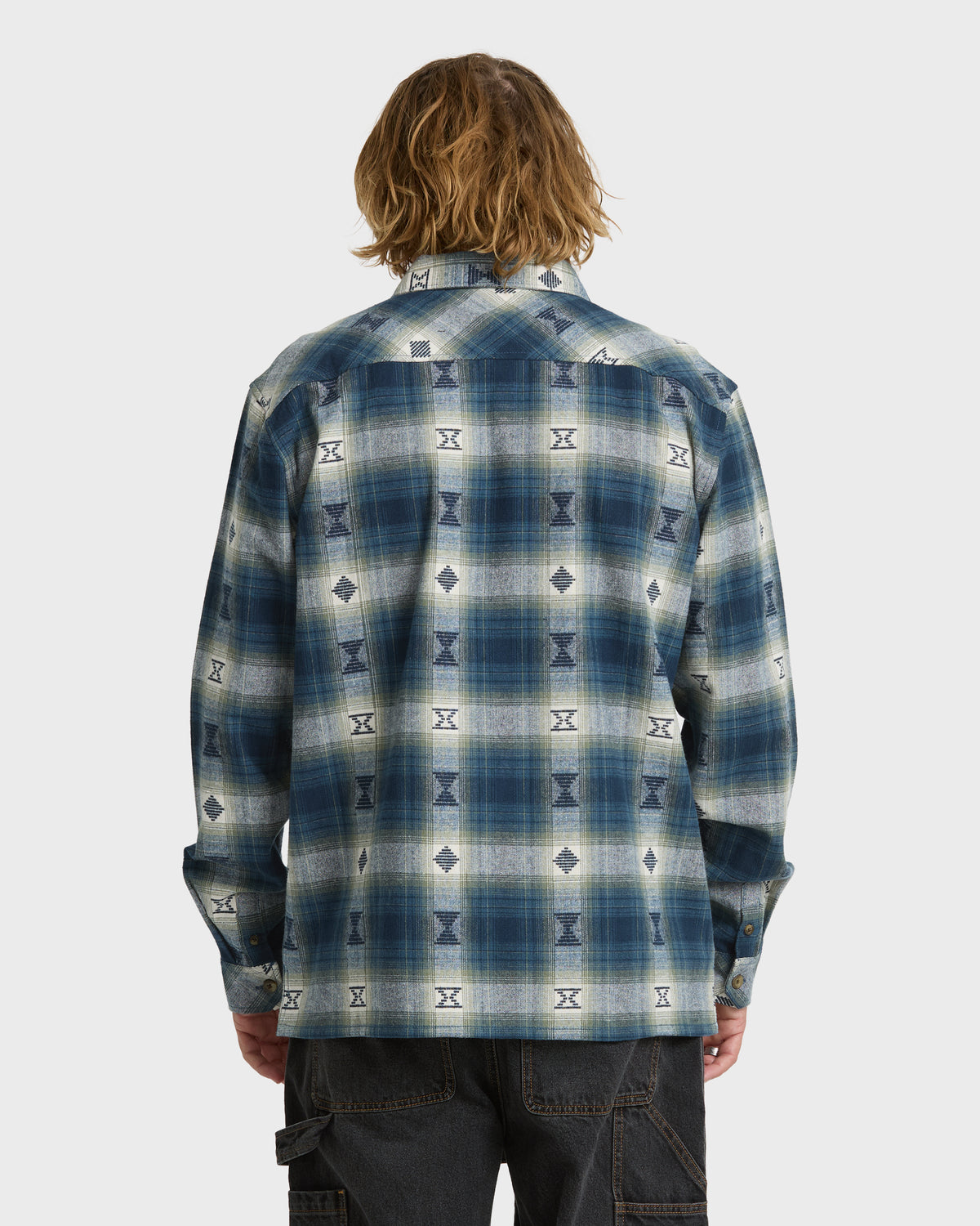 
Offshore Jacquard Long Sleeve Flannel Shirt - Dark Denim