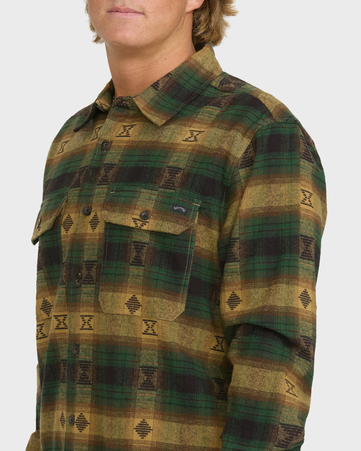 
Offshore Jacquard Long Sleeve Flannel Shirt - Dark Earth