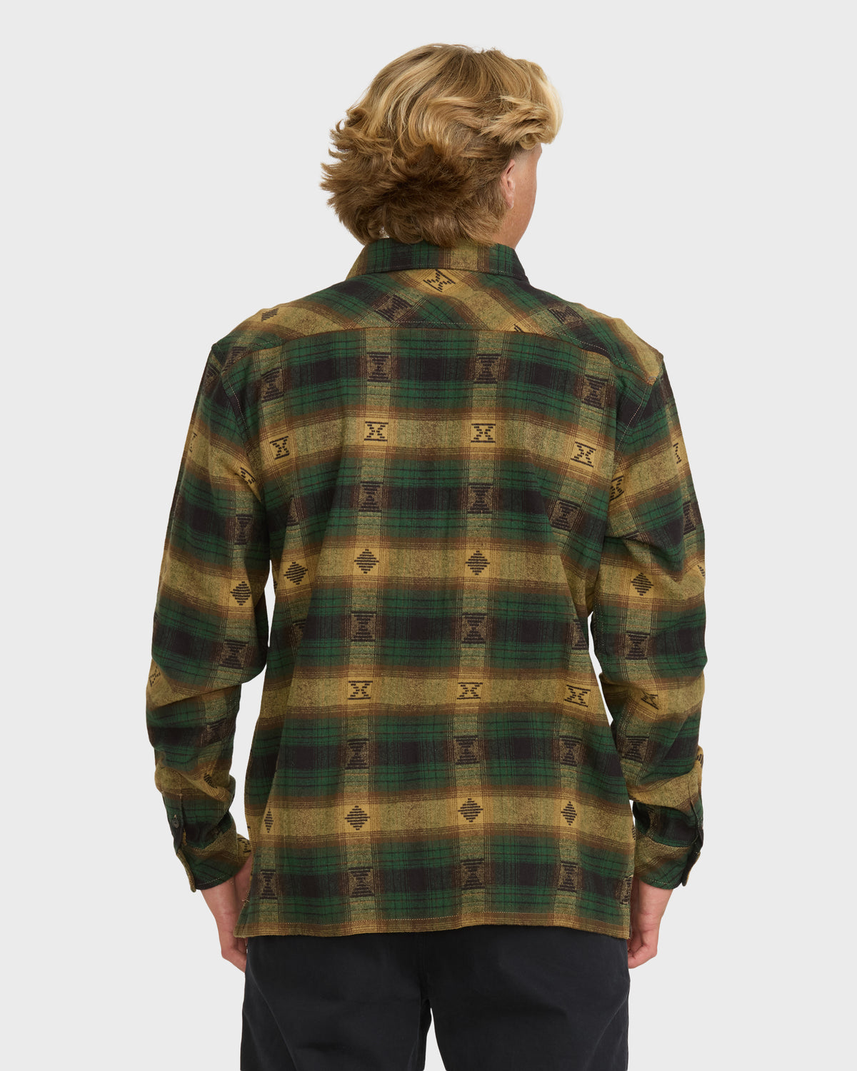 
Offshore Jacquard Long Sleeve Flannel Shirt - Dark Earth