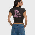 Magic Sunsets Short Sleeve Rib Knit T-Shirt - Off Black