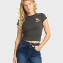 Magic Sunsets Short Sleeve Rib Knit T-Shirt - Off Black
