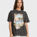 Dreamy Memories Short Sleeve Cotton T-Shirt - Off Black