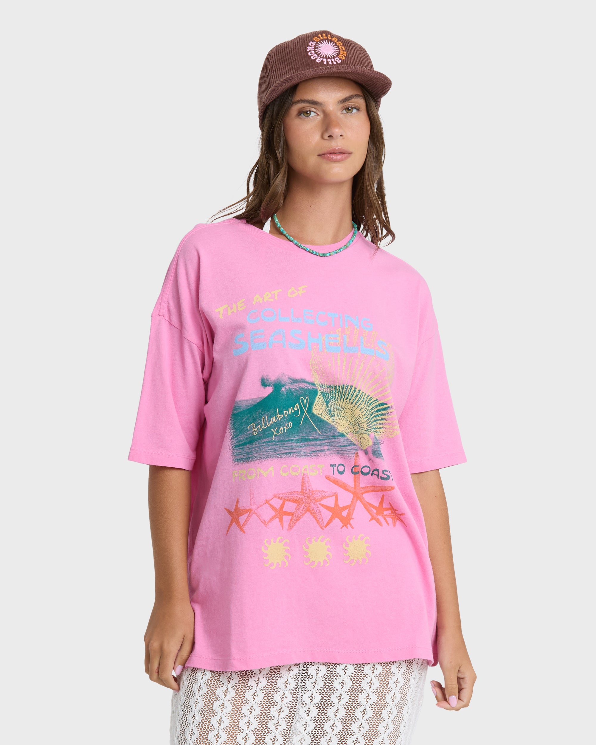 Distant Stars Short Sleeve Cotton T-Shirt - Party Pink | Billabong