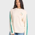 On Vacay Long Sleeve Cotton T-Shirt - White Cap