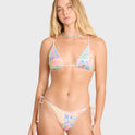 Love Crush Reversible Triangle Bikini Top - White Multi