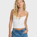 Rip Tide Daisy Tank Top - Salt Crystal