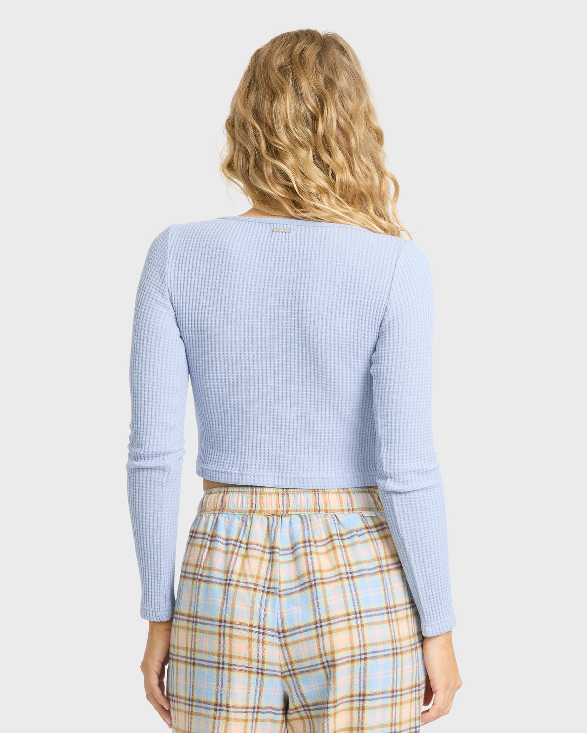 
Paxton Long Sleeve Waffle Knit Shirt - Cornflower