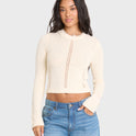 Sweet Clare Crewneck Sweater - White Cap