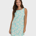 Hibiscus Heaven Mini Dress - Waterfall