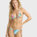 Hot Mess Tie-Side Tanga Bikini Bottoms - Blue Multi