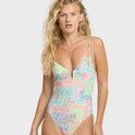 Love Crush V-Wire Swimsuit - White Multi