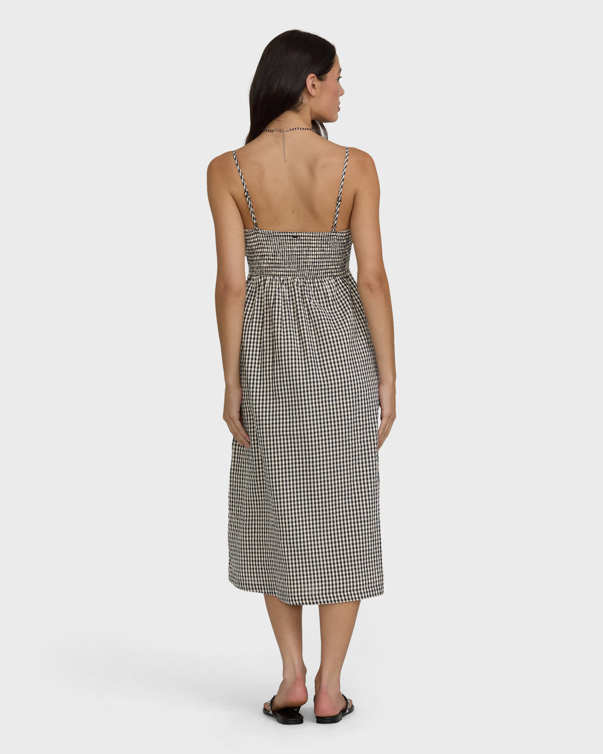 Beach-Check-Midi-Dress-White/Black-2