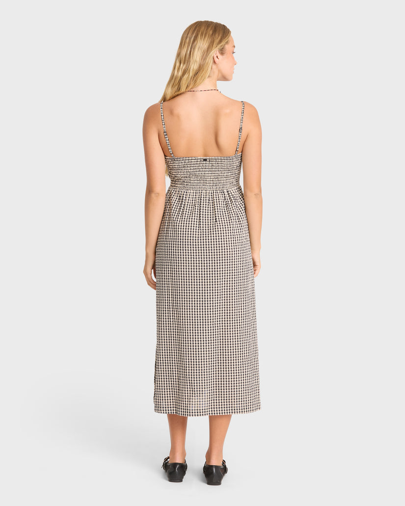 BEACH-CHECK-MIDI-DRS-WHITE/BLACK-2