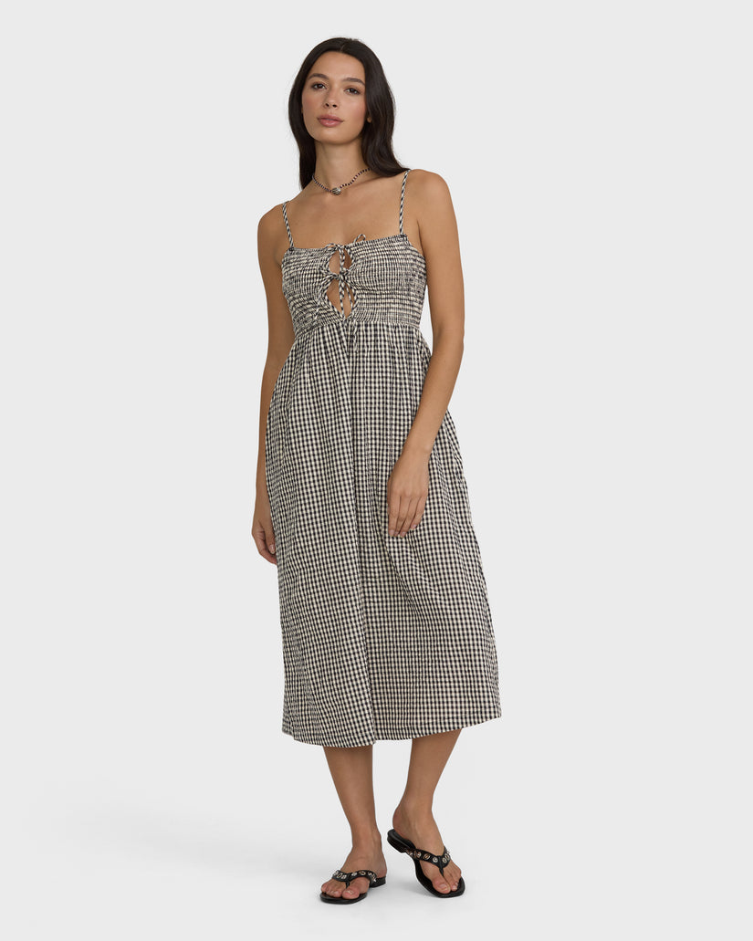 Beach-Check-Midi-Dress-White/Black-3