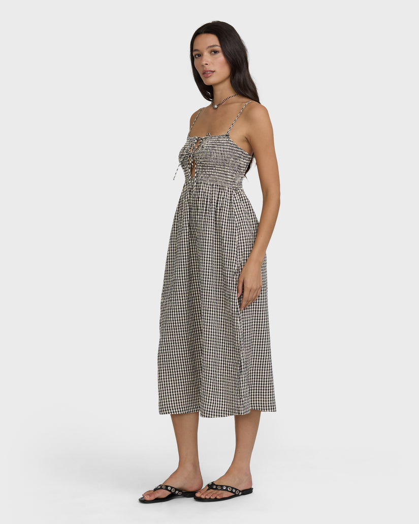 Beach-Check-Midi-Dress-White/Black-4