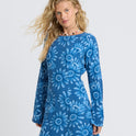 Way Out West Long Sleeve Mini Dress - True Navy