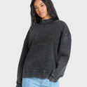 Sun Washed Mock Neck Sweatshirt - Black Sands